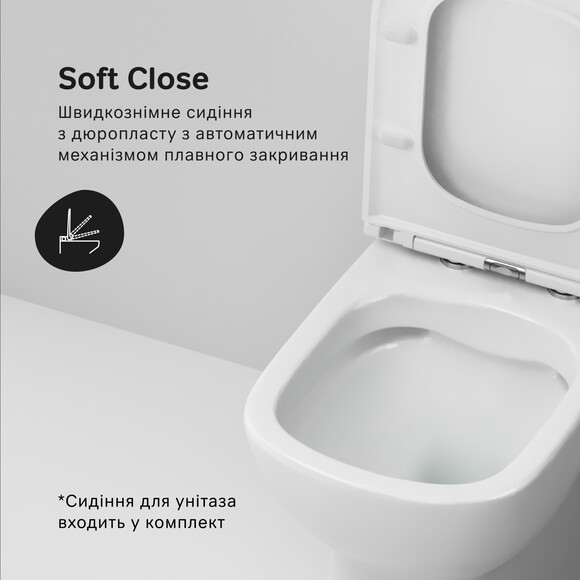 Безободковый унитаз-компакт Am.Pm Pride AquaSpin CPA8900SC (воронкообразный, с сиденьем), фото 5