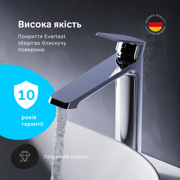 Смеситель для умывальника Am.Pm Flash F9H92000 (хром, высокий), фото 11