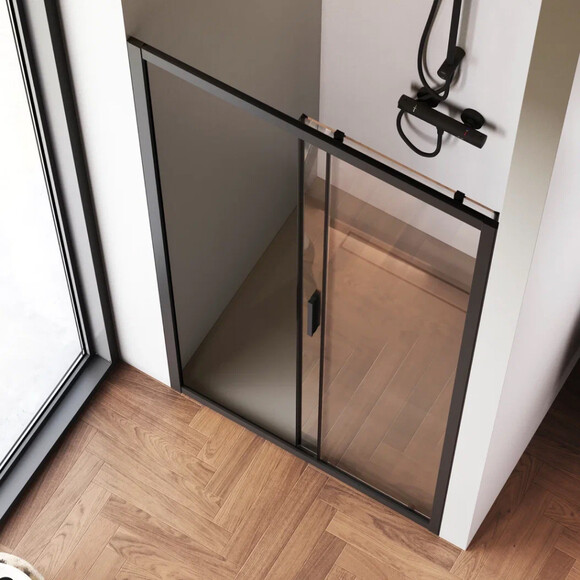 Душевая дверь Am.Pm Gem Solo Slide W90UG-100-1S-195BT (100 см, стекло прозрачное, профиль черный матовый), Доступные размеры: 100, Цвет производителя: черный матовый, фото 4