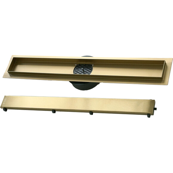 Душовий трап VBI Fort 80 Brushed Gold VBI-060108BG (80 см, брашоване золото), Колір виробника: золото брашоване (матове), Доступні розміри: 80, фото , изображение 2