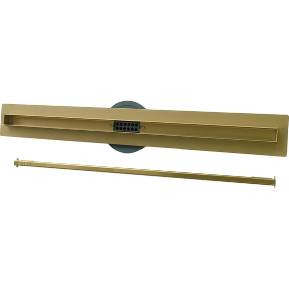 Душовий трап VBI Fort Slim 90 Brushed Gold VBI-060209BG (90 см, брашоване золото), Колір виробника: золото брашоване (матове), Доступні розміри: 90, фото , изображение 2