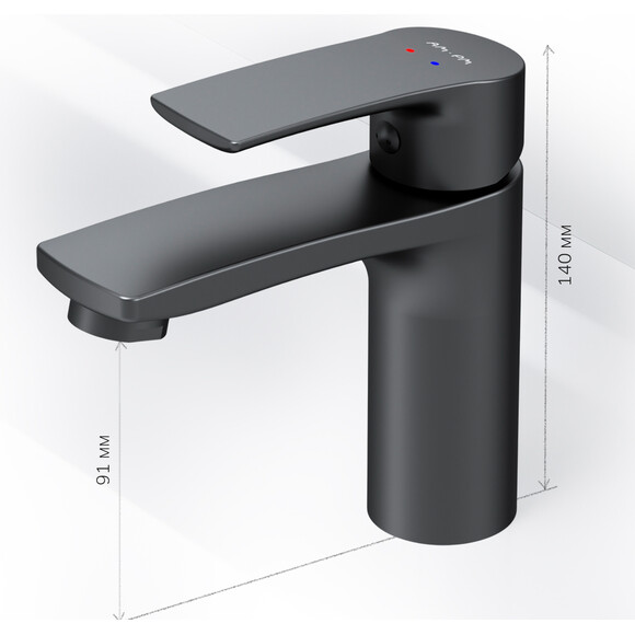 Змішувач для умивальника Am.Pm Pride F7C02122 (чорний матовий), Колір виробника: чорний матовий, фото , изображение 9