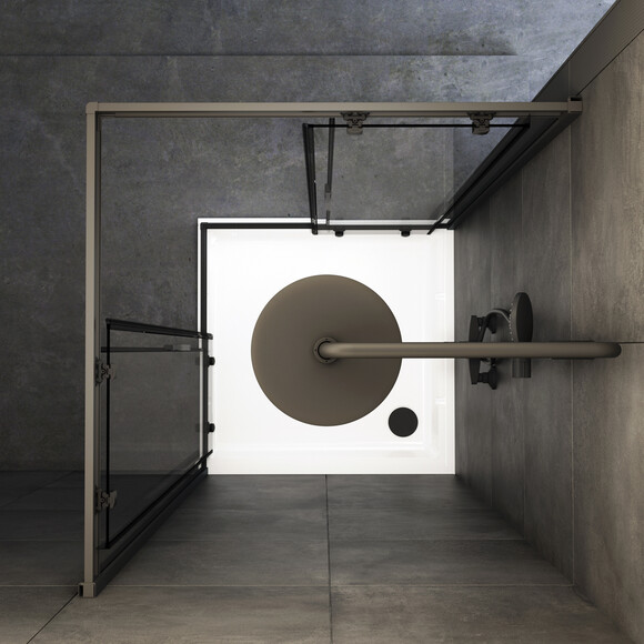 Душова кабіна Am.Pm Gem Square Slide W90UG-403-9090BT (90x90 см, прозоре скло, профіль чорний матовий), Доступні розміри: 90 x 90, Колір виробника: чорний матовий, фото , изображение 11