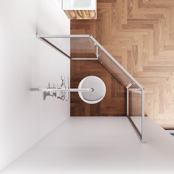 Душевая кабина Am.Pm Gem 5-corner Pivot W90UG-405-9090-MT (90x90 см, стекло прозрачное, профиль матовый хром), Цвет производителя: сатин (хром матовый), фото 4