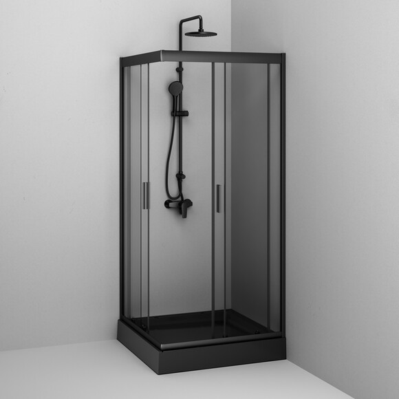 Душова кабіна Am.Pm Gem Square Slide W90UG-403-9090BT (90x90 см, прозоре скло, профіль чорний матовий), Доступні розміри: 90 x 90, Колір виробника: чорний матовий, фото , изображение 16