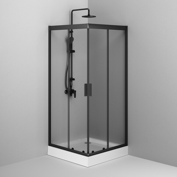 Душова кабіна Am.Pm Gem Square Slide W90UG-403-9090BT (90x90 см, прозоре скло, профіль чорний матовий), Доступні розміри: 90 x 90, Колір виробника: чорний матовий, фото , изображение 17
