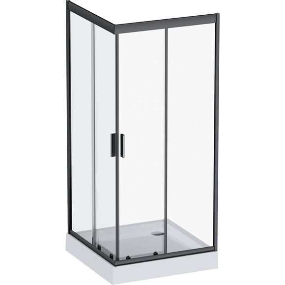 Душова кабіна Am.Pm Gem Square Slide W90UG-403-9090BT (90x90 см, прозоре скло, профіль чорний матовий), Доступні розміри: 90 x 90, Колір виробника: чорний матовий, фото , изображение 12