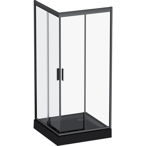 Душова кабіна Am.Pm Gem Square Slide W90UG-403-9090BT (90x90 см, прозоре скло, профіль чорний матовий), Доступні розміри: 90 x 90, Колір виробника: чорний матовий, фото , изображение 13