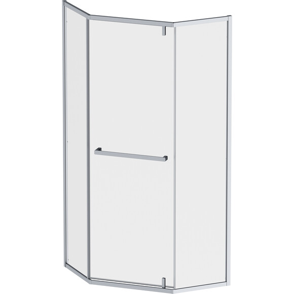 Душевая кабина Am.Pm Gem 5-corner Pivot W90UG-405-9090-MT (90x90 см, стекло прозрачное, профиль матовый хром), Цвет производителя: сатин (хром матовый), фото 