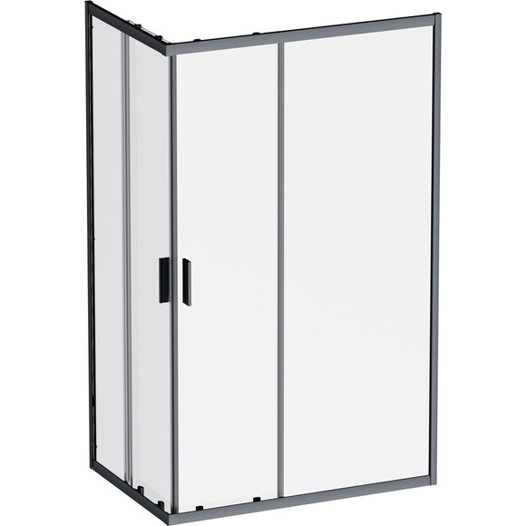Душова кабіна Am.Pm Gem Square Slide W90UG-403-120280-BT (120x80 см, прозоре скло, профіль чорний матовий), Доступні розміри: 120 x 80, Колір виробника: чорний матовий, фото 