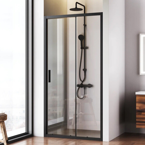 Душевая дверь Am.Pm Gem Solo Slide W90UG-100-1S-195BT (100 см, стекло прозрачное, профиль черный матовый), Доступные размеры: 100, Цвет производителя: черный матовый, фото 2