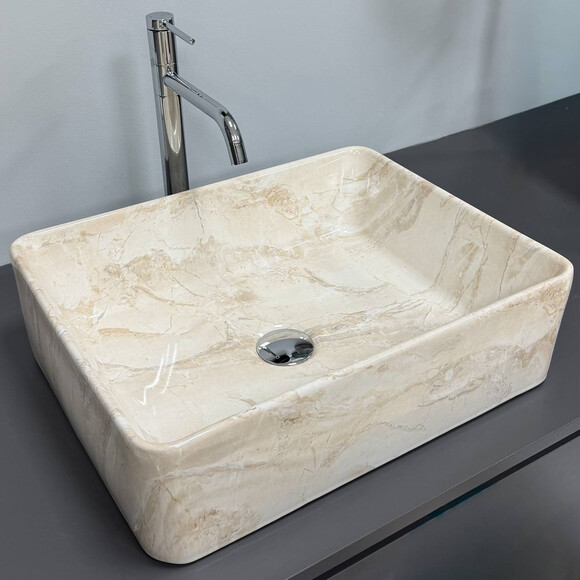 Умывальник VBI Asti M Labradorite VBI-013005 (48x37 см, лабрадорит), Доступные размеры: 48 x 37, Цвет производителя: лабрадорит глянцевый, фото 4