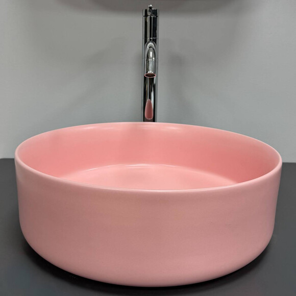Умивальник VBI Prato Pink Matt VBI-011417 (36 см, рожевий матовий, чаша), Доступні розміри: 36 x 36, Колір виробника: рожевий матовий, фото , изображение 4