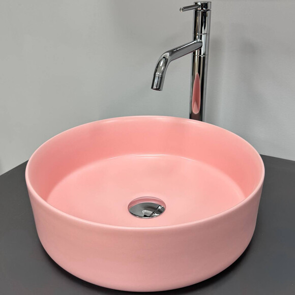 Умивальник VBI Prato Pink Matt VBI-011417 (36 см, рожевий матовий, чаша), Доступні розміри: 36 x 36, Колір виробника: рожевий матовий, фото 