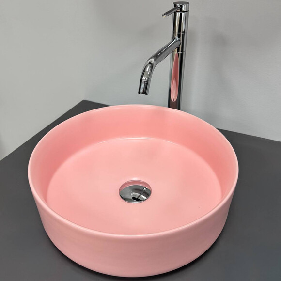 Умивальник VBI Prato Pink Matt VBI-011417 (36 см, рожевий матовий, чаша), Доступні розміри: 36 x 36, Колір виробника: рожевий матовий, фото , изображение 2