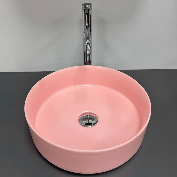 Умивальник VBI Prato Pink Matt VBI-011417 (36 см, рожевий матовий, чаша), Доступні розміри: 36 x 36, Колір виробника: рожевий матовий, фото , изображение 3