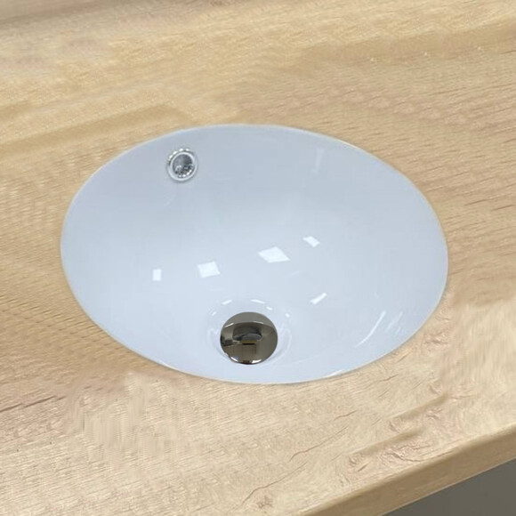 Умивальник VBI Marzano S White VBI-018060 (33 см, білий глянсовий, під стільницю), Доступні розміри: 33 x 33, Колір виробника: білий глянець, фото , изображение 4