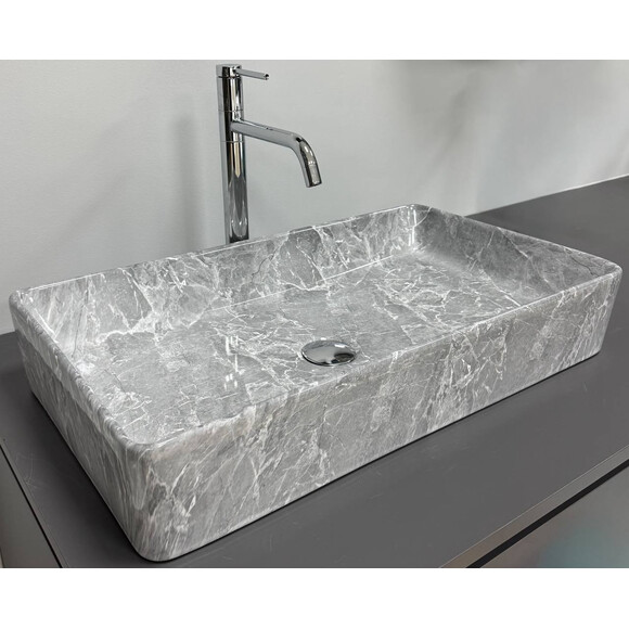 Умывальник VBI Triest Grey Stone VBI-012716 (61x35 см, серый камень), Доступные размеры: 60 x 34, Цвет производителя: серый камень, фото 