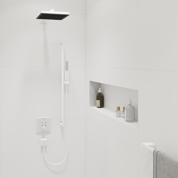 Верхний душ Hansgrohe Pulsify E 1jet EcoSmart White Matt 24331700 (белый матовый), Цвет производителя: белый матовый, фото 8
