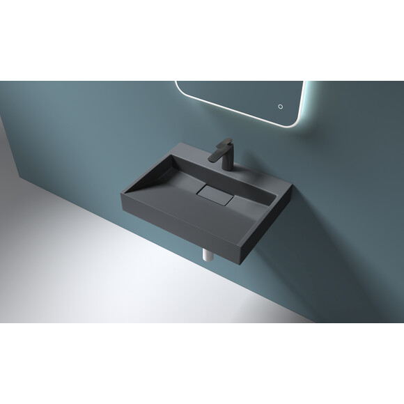 Умивальник VBI Este 50 Black 1/O VBI-019903 (50x38 см, чорний матовий), Доступні розміри: 50 x 38, Колір виробника: чорний матовий 1/о, фото , изображение 4