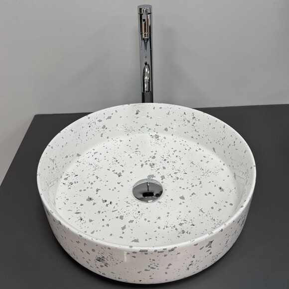 Умывальник VBI Bari Grey Mosaic VBI-011606 (40 см, серая мозаика, чаша), Доступные размеры: 41 x 41, Цвет производителя: серая мозаика, фото 5