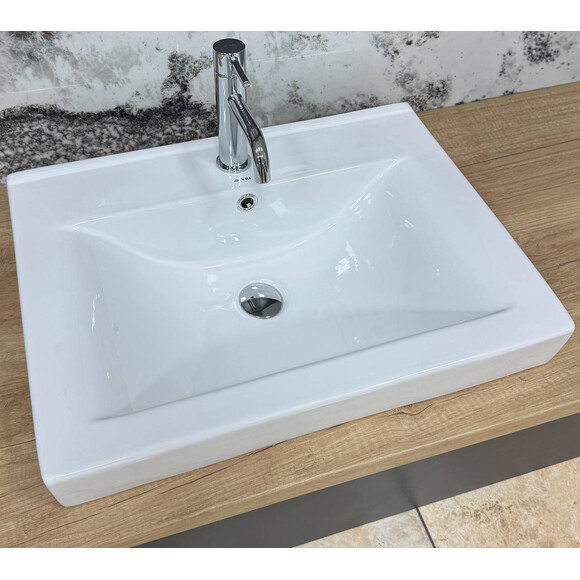 Умивальник VBI Bagnara 70 White VBI-018063 (70x46 см), Доступні розміри: 70 x 45, Колір виробника: білий глянець, фото , изображение 3