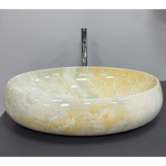 Умивальник VBI Veneto M Labradorite VBI-012811 (59x37 см, лабрадорит, чаша), Доступні розміри: 59 x 37, Колір виробника: лабрадорит глянсовий, фото , изображение 5