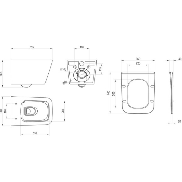 Безободковый подвесной унитаз Ravak Solar RimOff X01928 (c сиденьем), фото 8