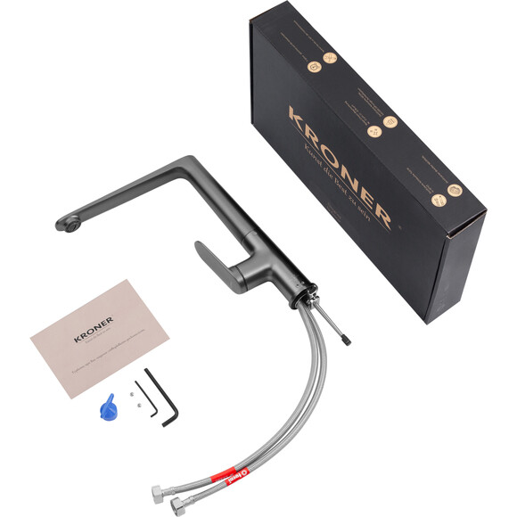 Смеситель для кухни Kroner Element 211512A-5301 (графит), Цвет производителя: графит, фото 8