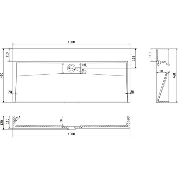 Умивальник VBI Este 100 White VBI-019922 (100x46 см, білий глянсовий), Доступні розміри: 100 x 46, Колір виробника: білий глянець, фото , изображение 6