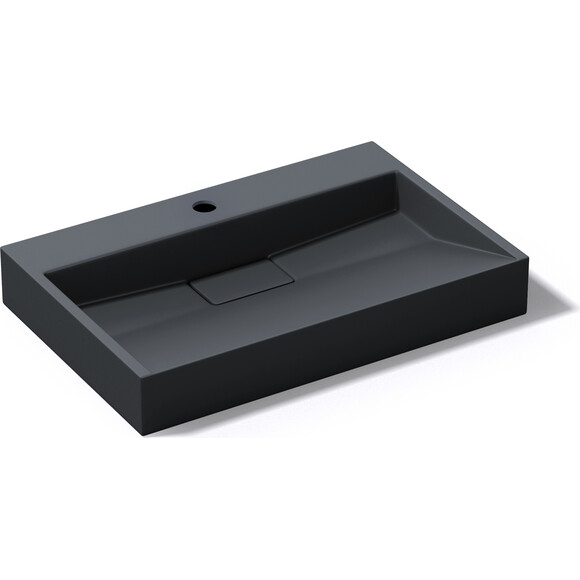 Умивальник VBI Este 70 Black 1/O VBI-019911 (70x46 см, чорний матовий), Доступні розміри: 70 x 46, Колір виробника: чорний матовий 1/о, фото 