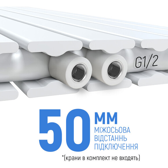Вертикальний радіатор Navin Largo Double White 02-144163-4518 (45x180, білий глянсовий), Колір виробника: білий глянець, фото , изображение 5