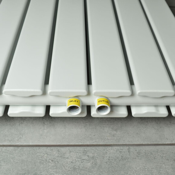 Вертикальний радіатор Navin Largo Double White 02-144163-4518 (45x180, білий глянсовий), Колір виробника: білий глянець, фото , изображение 3