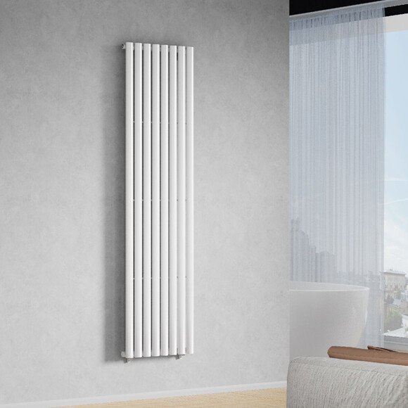Вертикальний радіатор Navin Ellipse White 02-145032-4818 (48x180, білий глянсовий), Колір виробника: білий глянець, фото , изображение 2