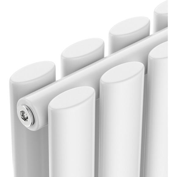 Вертикальний радіатор Navin Ellipse Double White 02-145133-6018 (60x180, білий глянсовий), Колір виробника: білий глянець, фото , изображение 6
