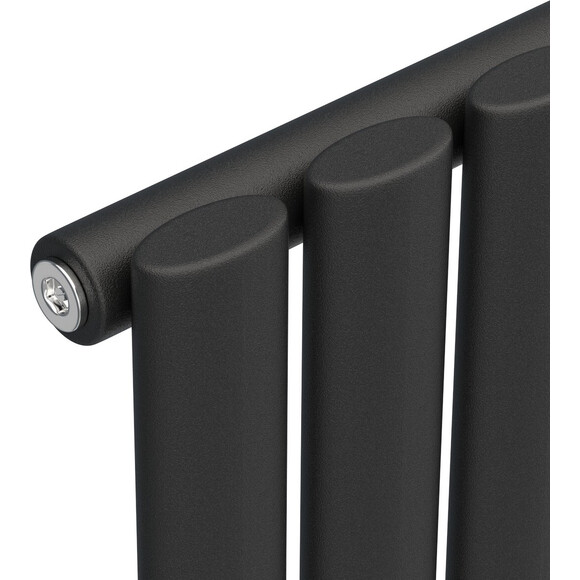 Вертикальний радіатор Navin Ellipse Black Matt 02-245032-4818 (48x180, чорний муар), Колір виробника: чорний муар, фото , изображение 5