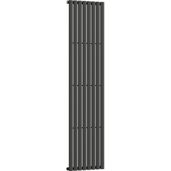 Вертикальний радіатор Navin Ellipse Black Matt 02-245032-4818 (48x180, чорний муар), Колір виробника: чорний муар, фото , изображение 3