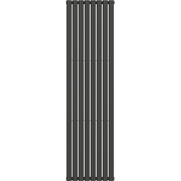 Вертикальный радиатор Navin Ellipse Double Black Matt 02-245033-4818 (48x180, черный муар), Цвет производителя: черный муар, фото 