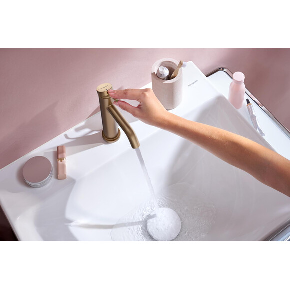 Смеситель для умывальника Hansgrohe Tecturis S 110 CoolStart EcoSmart+ Brushed Bronze 73312140 (брашированная бронза), Цвет производителя: брашированная бронза, фото 2