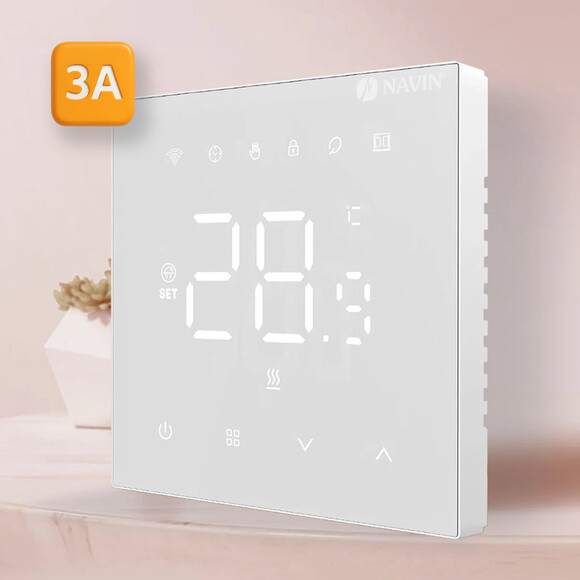 Терморегулятор для котла Navin WT410 W-3А (24-104273-8686, білий глянсовий, з Wi-Fi), Колір виробника: білий глянець, фото , изображение 2