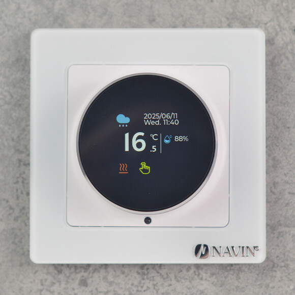 Терморегулятор для електричної теплої підлоги Navin EH20R-16A Wi-Fi Tuya (24-160075-0331, білий глянсовий, з Wi-Fi та зовнішнім датчиком температури), фото , изображение 6