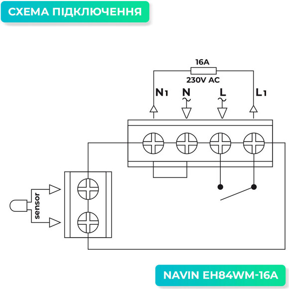 Терморегулятор для електричної теплої підлоги Navin EH84WM-16A (24-160171-0140, білий матовий), Колір виробника: білий матовий, фото , изображение 4