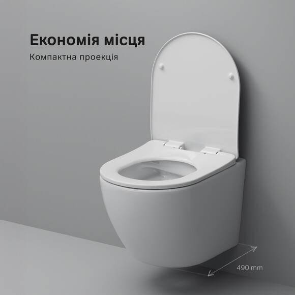 Безободковый подвесной унитаз Am.Pm X-Joy S C85A1703SC (с сиденьем), фото 10