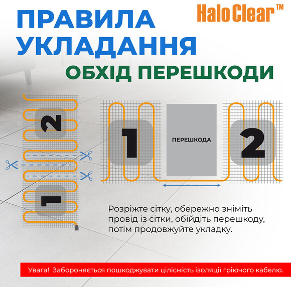 Нагрівальний мат Navin HaloClear 190/340 41-001017-0340 (340 Вт, з площею укладання 1.8 м²), Потужність: 340, фото , изображение 8