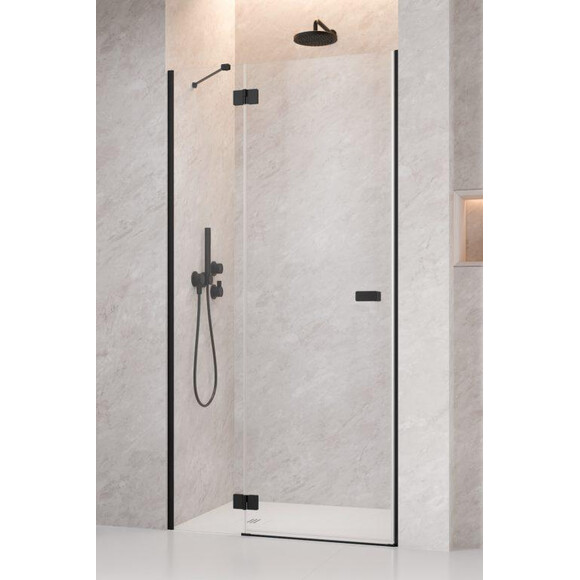 Душевые двери Radaway Garda DWJ Black 10710120-54-01L (120 см, стекло прозрачное, черные матовые, левые), Доступные размеры: 120 L, Цвет производителя: прозрачное стекло, отделка черная матовая, Расположение проема (входа): справа, фото 