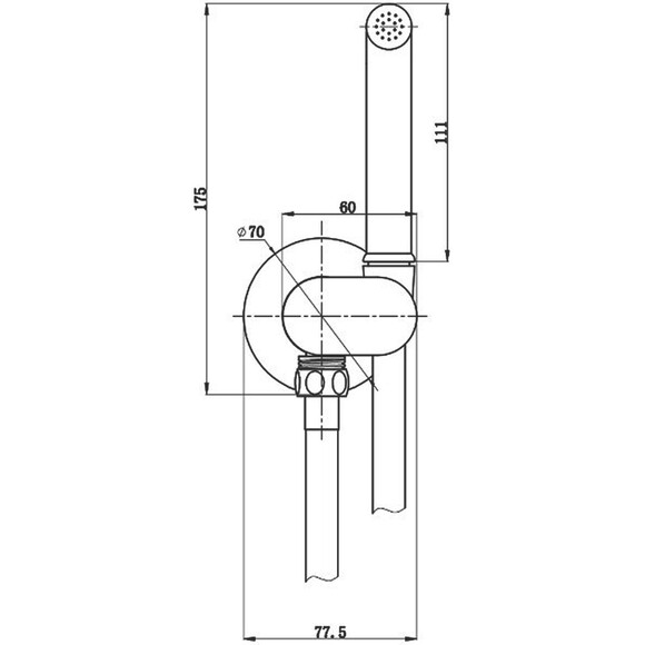 Гигиенический душ со смесителем Devit Flow 550539C (скрытого монтажа, хром), Цвет производителя: хром, фото 3