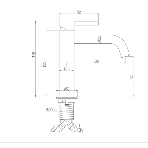 Змішувач для умивальника Devit Flow Brushed Nickel 550547N (брашований нікель), Колір виробника: брашований нікель, фото , изображение 4