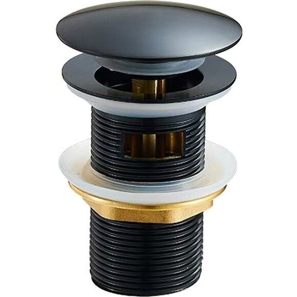 Донный клапан Devit 550548B (c переливом, черный матовый), Цвет производителя: черный матовый, фото 