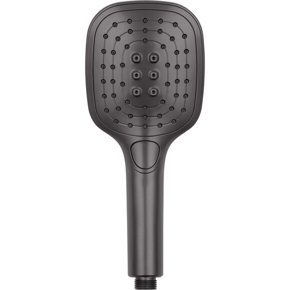 Смеситель для ванны Kroner KRP Edelstahl Kubus PVD060 (графит, с лейкой и шлангом), фото 5