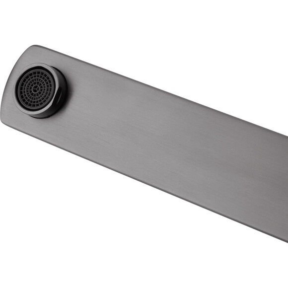 Змішувач для ванни Kroner KRP Edelstahl Kubus PVD070 (графіт, з лійкою та шлангом), фото , изображение 4